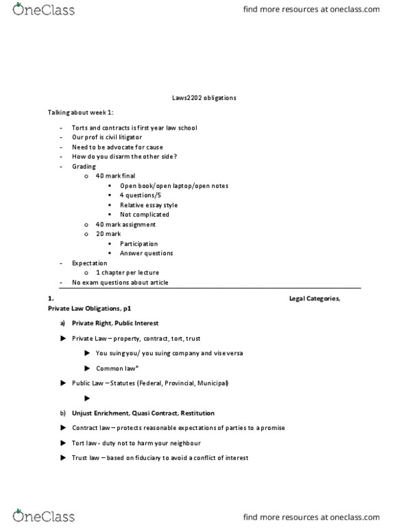 LAWS 2202 Lecture Notes - Lecture 2: Wrongful Dismissal, Regulatory Agency, Ginger Beer thumbnail