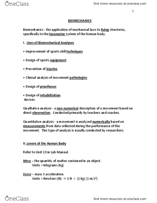 BPK 142 Lecture Notes - Lecture 6: Erector Spinae Muscles, Spinal Disc Herniation, Heavy Object thumbnail