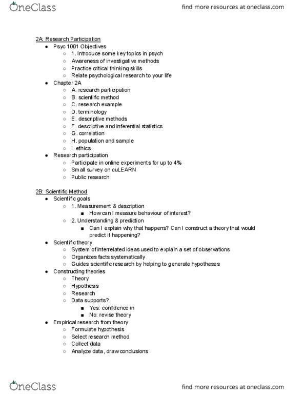 PSYC 1001 Lecture Notes - Lecture 3: Operational Definition, Epinephrine, Random Assignment thumbnail