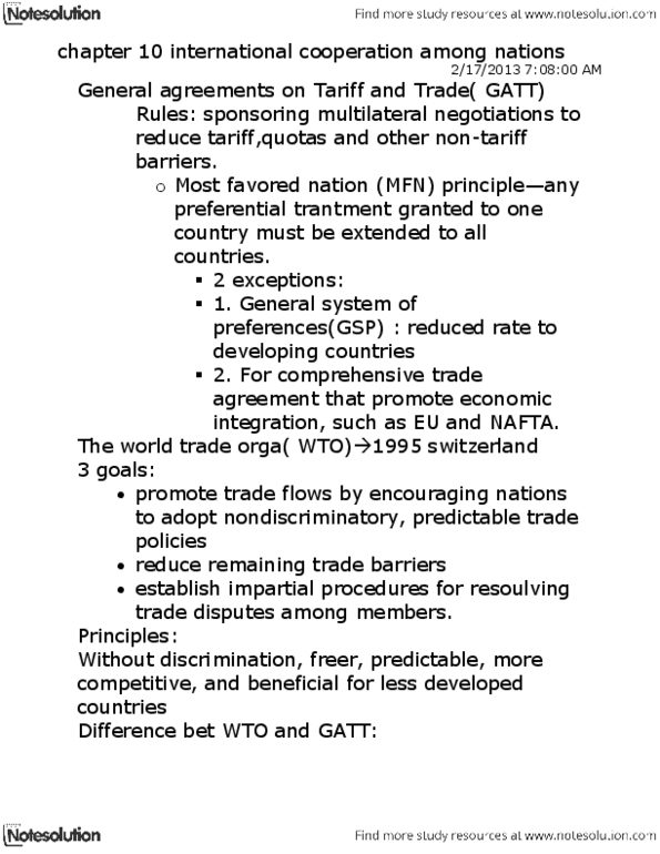 MGCR 382 Lecture Notes - Asia-Pacific Economic Cooperation, Maastricht Treaty, Most Favoured Nation thumbnail