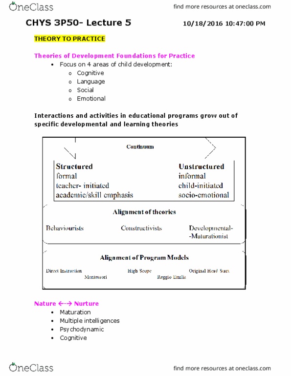 CHYS 3P50 Lecture Notes - Lecture 5: Inductive Reasoning, Jean Piaget, Language Development thumbnail