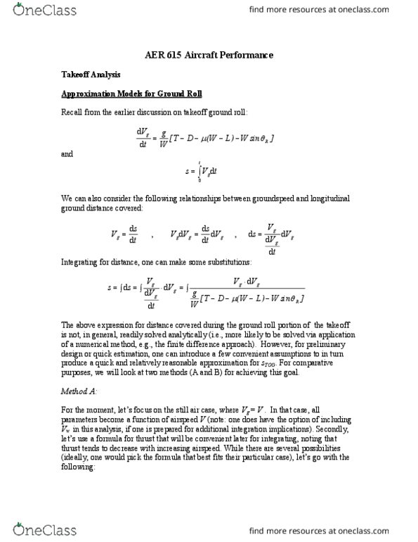 AER 615 Lecture 12: AER615NotesTakeoffAnalysisApproxModels thumbnail