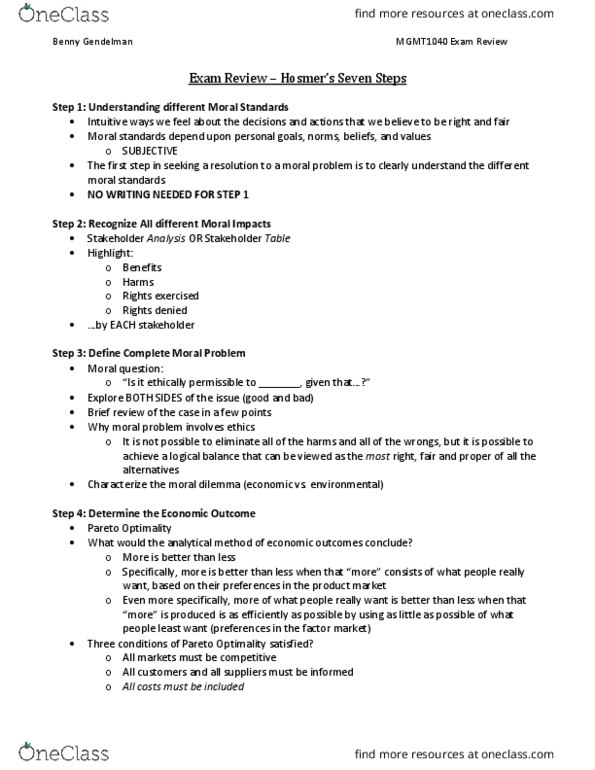 MKTG 3100 Lecture Notes - Lecture 5: Swot Analysis, Pareto Efficiency thumbnail