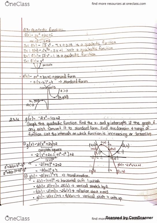 MATH 117 Lecture 8: MATH 117- 2.3- Quadratic Functions thumbnail