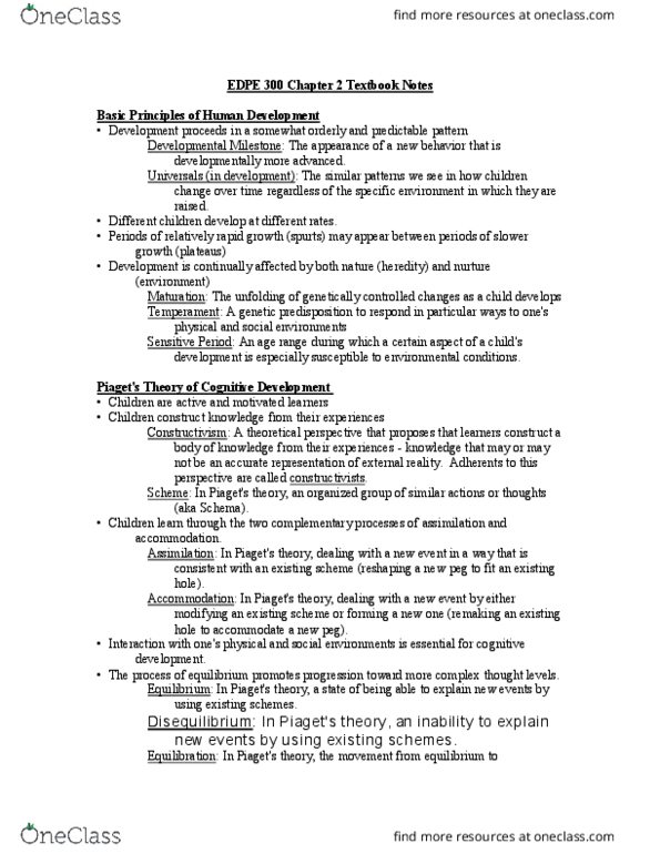 EDPE 300 Chapter Notes - Chapter 2: Metacognition, Grapheme, Limited English Proficiency thumbnail