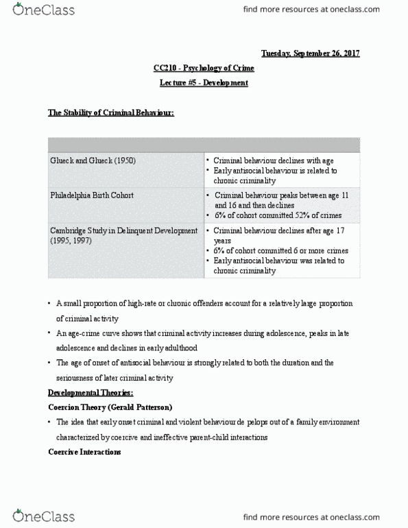 CC210 Lecture Notes - Lecture 5: Sociometric Status, Impulsivity, Conduct Disorder thumbnail