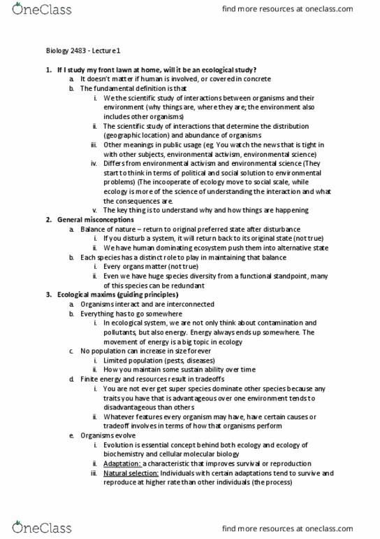 Biology 2483A Lecture Notes - Lecture 1: Trematoda, Error Bar, Field Experiment thumbnail