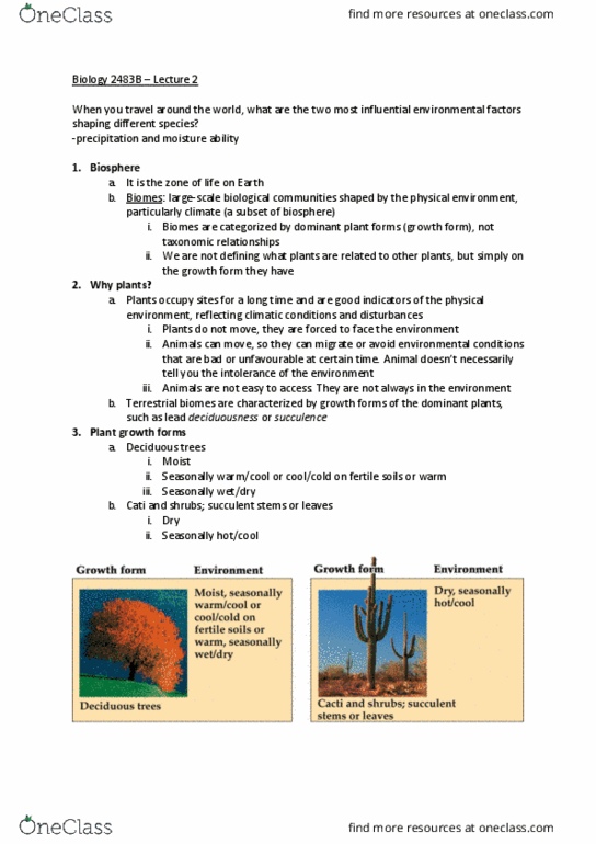 Biology 2483A Lecture Notes - Lecture 2: Chestnut Blight, Estuary, Littoral Zone thumbnail