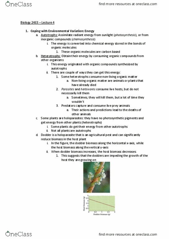 Biology 2483A Lecture Notes - Lecture 4: Phloem, Pinus Contorta, Fitness Landscape thumbnail