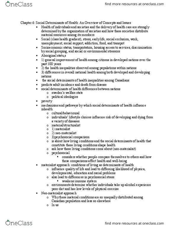 HST209H1 Chapter Notes - Chapter 6: Cardiovascular Disease, Social Forces, Health Equity thumbnail