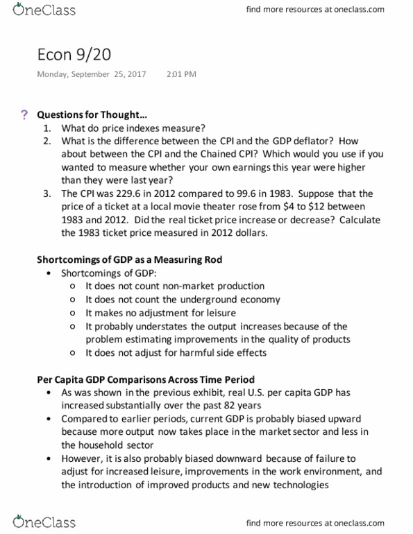 ECON 101 Lecture Notes - Lecture 6: Infant Mortality, Gdp Deflator, Black Market thumbnail