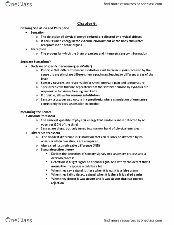 PSY 120 Lecture Notes - Lecture 6: Parallax, Subliminal Stimuli, Ponzo Illusion thumbnail