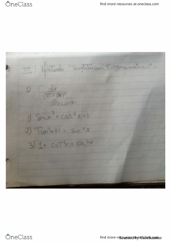 MATH 1023 Chapter 6: sustitución trigonometria math thumbnail
