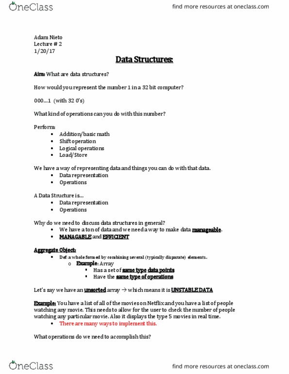 CS 240 Lecture Notes - Lecture 2: Formicarium, Hash Table, Linked List thumbnail