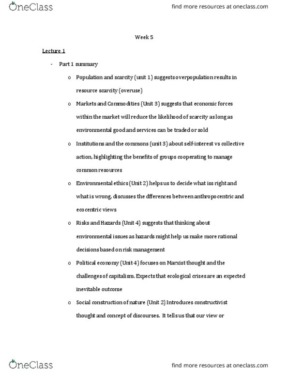 GEOG 2210 Lecture Notes - Lecture 5: Kyoto Protocol, Anthropocentrism, Carbon Cycle thumbnail