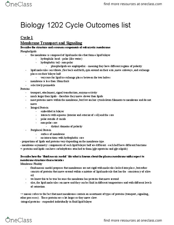 Biology 2483A Lecture Notes - Lecture 2: Immunology, Meiosis, Signal Transduction thumbnail