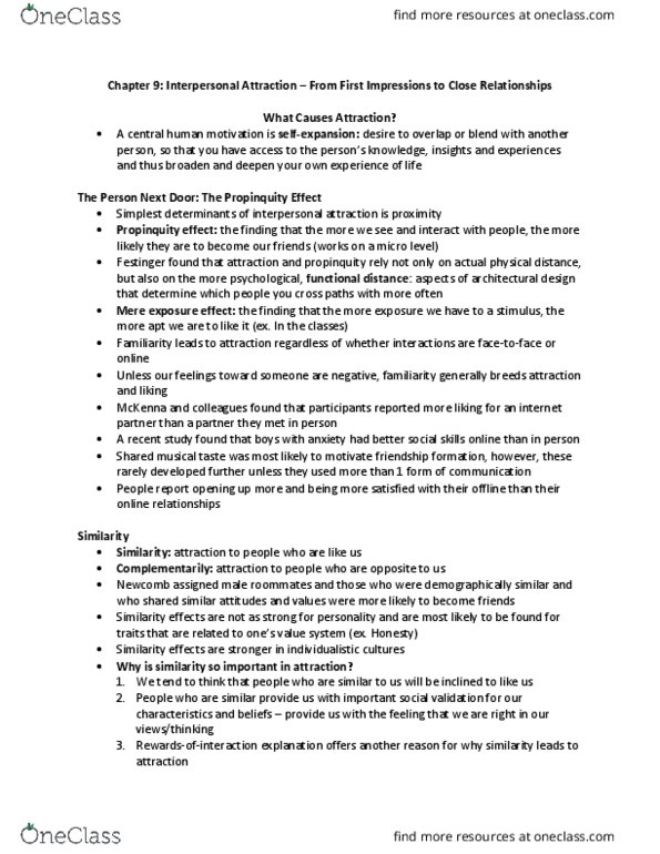 Psychology 2720A/B Chapter Notes - Chapter 9: Caudate Nucleus, Normative Social Influence, Agreeableness thumbnail