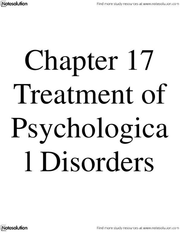Psychology 1000 Chapter Notes -Social Skills, Cognitive Therapy, Systematic Desensitization thumbnail