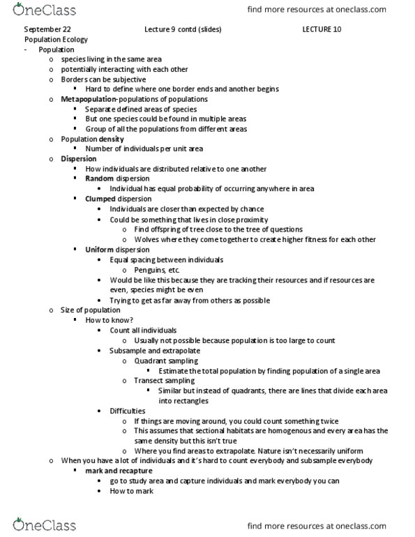 BIOL2010 Lecture Notes - Lecture 10: Exponential Growth, Net Reproduction Rate, Arecaceae thumbnail