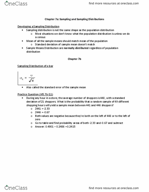 EC255 Lecture Notes - Lecture 9: Sampling Distribution, Standard Deviation thumbnail