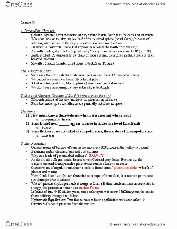 PCS 181 Lecture Notes - Lecture 5: Apparent Magnitude, Star Formation, Angular Momentum thumbnail