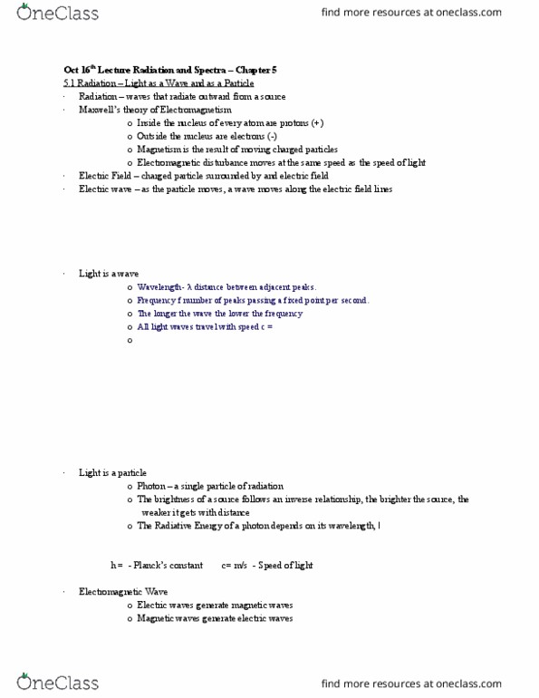 ANTH 1101 Lecture Notes - Lecture 6: Kelvin, Boltzmann Constant, Ionization Energy thumbnail