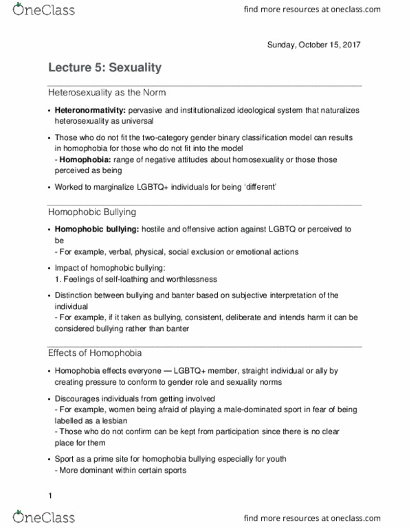 SOCPSY 3B03 Lecture Notes - Lecture 5: Justin Fashanu, Binary Classification, Heterosexuality thumbnail
