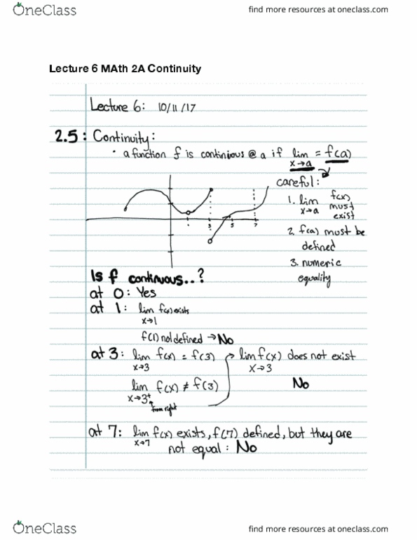 MATH 2A Lecture 6: Math 2A Lecture 6: Continuity thumbnail