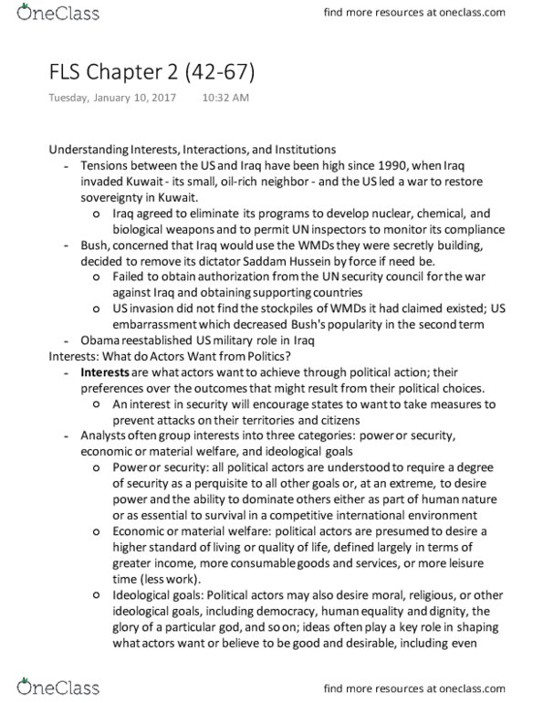 POLSCI 160 Chapter Notes - Chapter 2: Pareto Efficiency, Linnean Society Of London, World Politics thumbnail