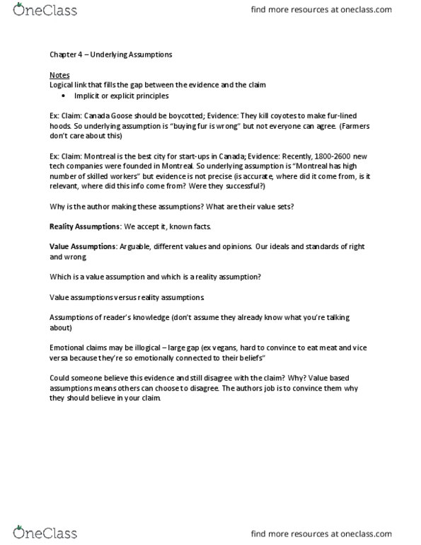 COMM 210 Lecture 7: Chapter 4 - Underlying Assumptions thumbnail