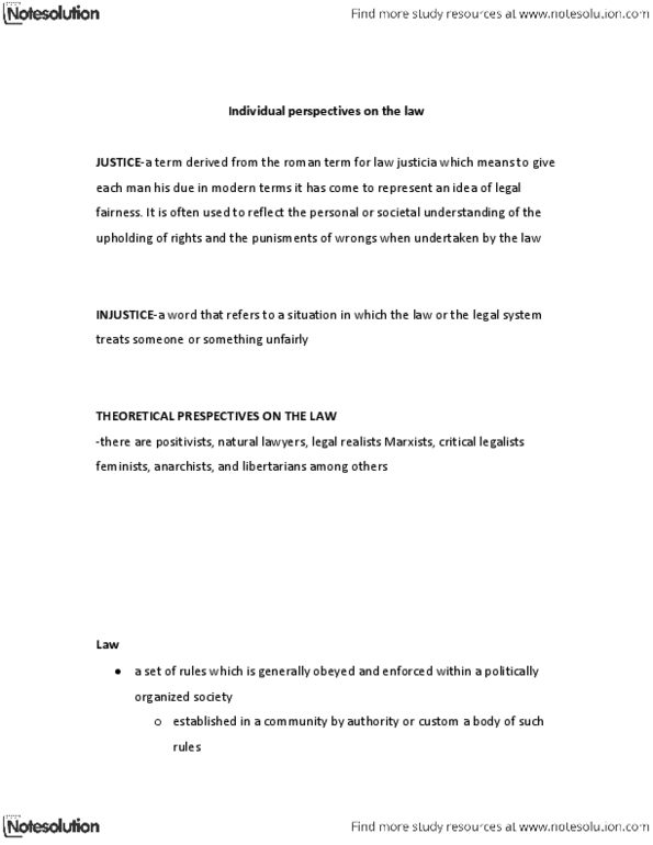 CRIM 1116 Lecture Notes - H. L. A. Hart, Jean-Jacques Rousseau, Formal System thumbnail