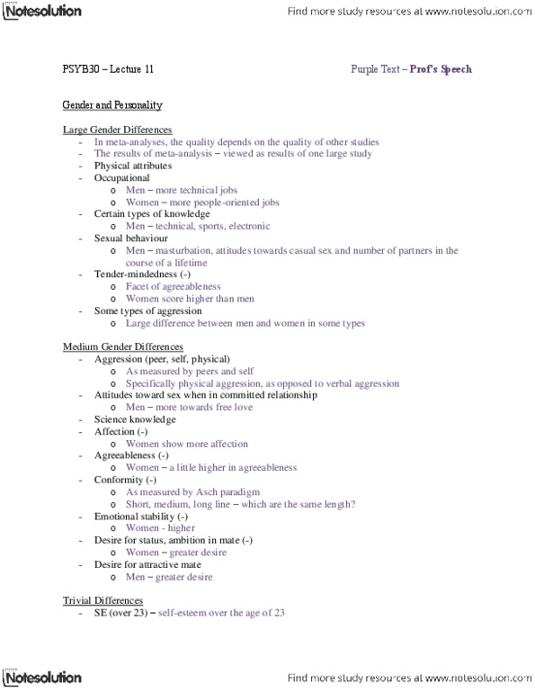 PSYB30H3 Lecture Notes - Lecture 11: Prenatal Hormones And Sexual Orientation, Sympathetic Nervous System, Casual Sex thumbnail