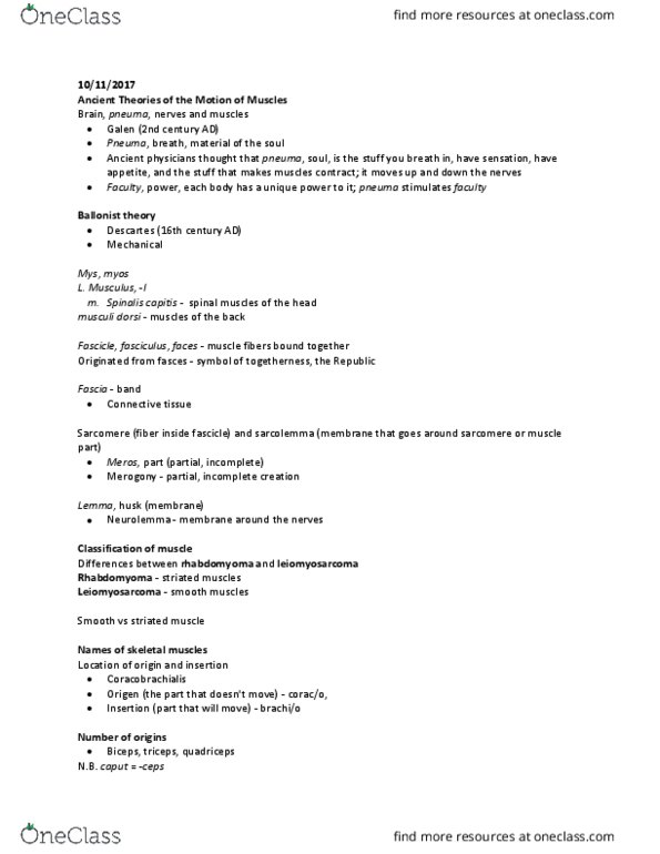 C C 306M Lecture Notes - Lecture 12: Apicomplexan Life Cycle, Neurolemma, Fasces thumbnail