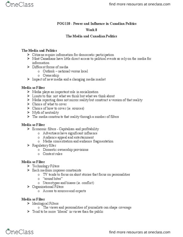 POG 110 Lecture Notes - Lecture 8: Canada Act 1982 thumbnail