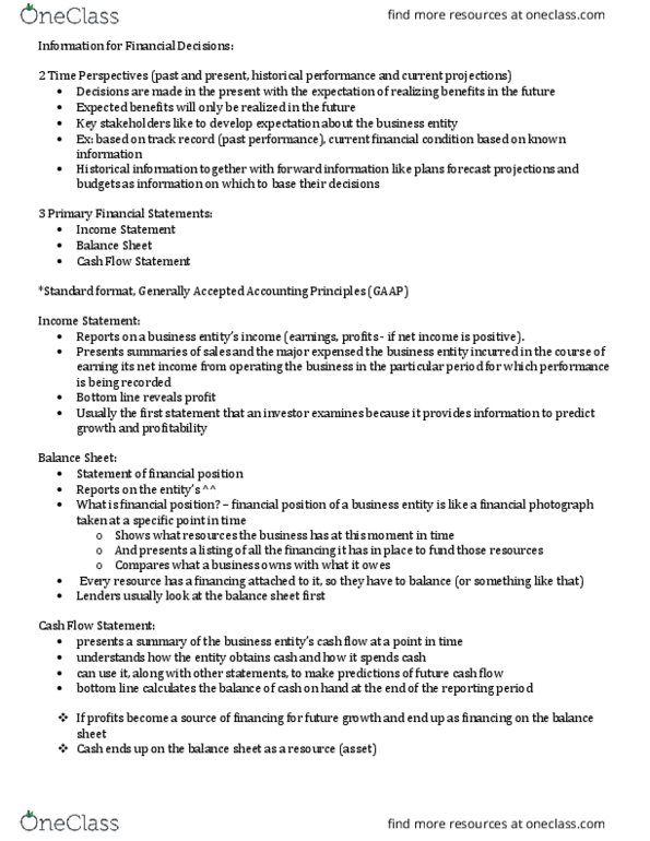 FIN 305 Lecture Notes - Lecture 4: Cash Flow Statement, Revenue Block, Cash Flow thumbnail