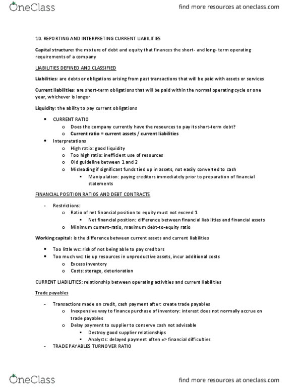 AFM101 Chapter Notes - Chapter 10-11: Harmonized Sales Tax, Contingent Liability, Deferred Income thumbnail