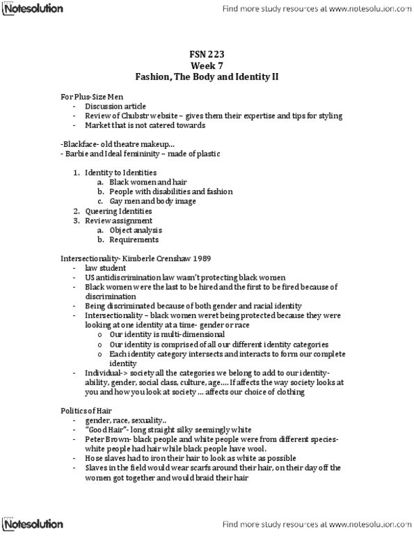FSN 223 Lecture Notes - Aimee Mullins, Fashion Blog, Dita Von Teese thumbnail