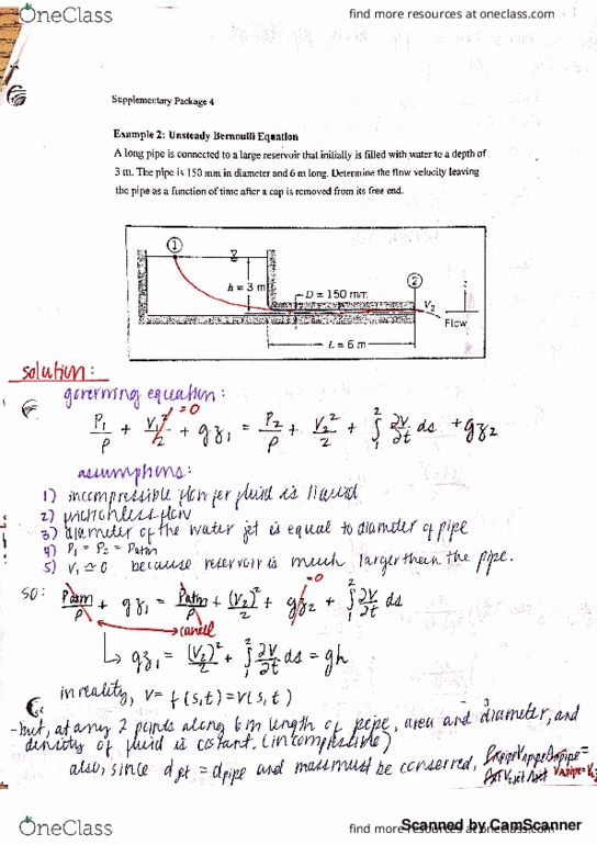 MEC E331 Lecture 6: Unsteady bernoulli equation example, fluid flow measurements thumbnail