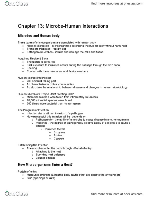 MCB 2000 Lecture Notes - Lecture 13: Human Microbiome Project, Botulinum Toxin, Amoebiasis thumbnail
