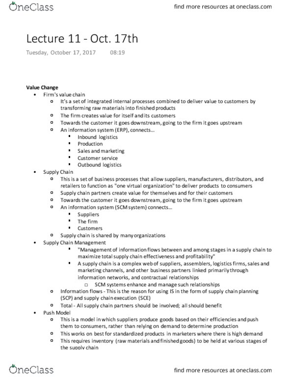 ADM 2372 Lecture Notes - Lecture 10: Vendor-Managed Inventory, Walmart, Supply Chain thumbnail