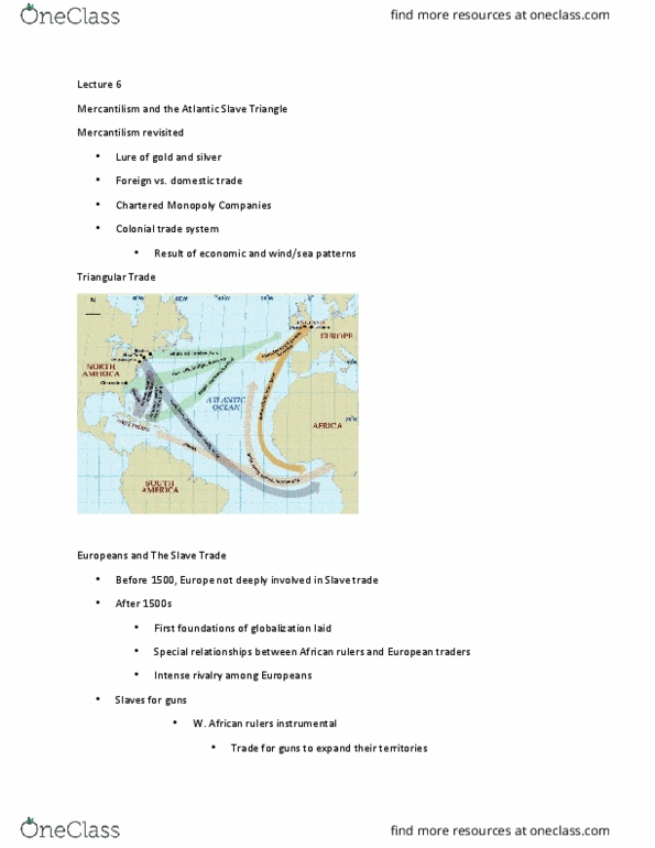POLS 3125 Lecture Notes - Lecture 6: Royal African Company, Cod Fisheries, Triangular Trade thumbnail