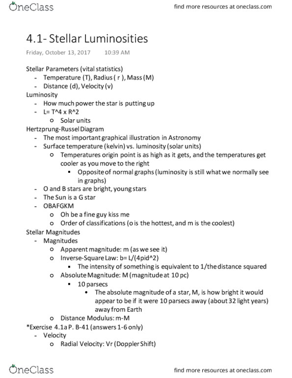 ASTR 103 Lecture Notes - Lecture 17: Apparent Magnitude, Vir Chakra, Proper Motion thumbnail