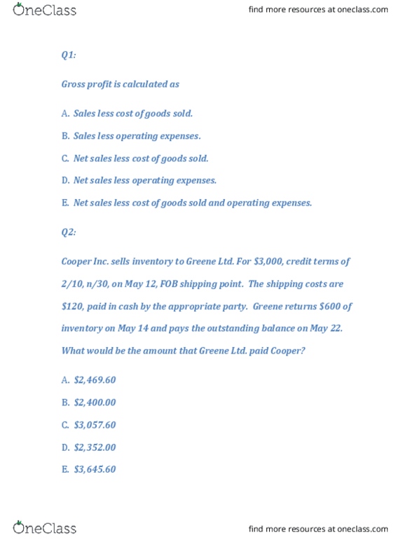 ACC 522 Lecture Notes - Lecture 1: Gross Profit, Income Statement, Retained Earnings thumbnail