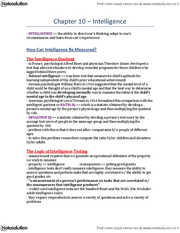 PSYA02H3 Chapter Notes - Chapter 10: Confirmatory Factor Analysis, Louis Leon Thurstone, Fluid And Crystallized Intelligence thumbnail