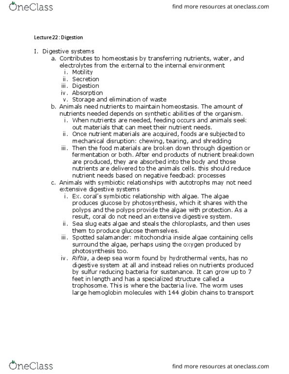 BISC 320 Lecture Notes - Lecture 22: Snake Venom, Proventriculus, Salivary Gland thumbnail