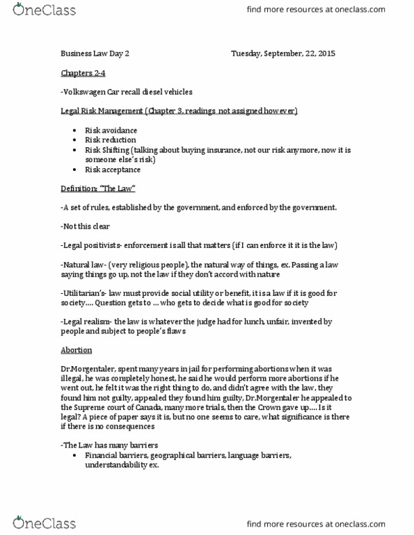 Management and Organizational Studies 2275A/B Lecture Notes - Lecture 2: Legal Realism, North American Free Trade Agreement, Tobacco Advertising thumbnail
