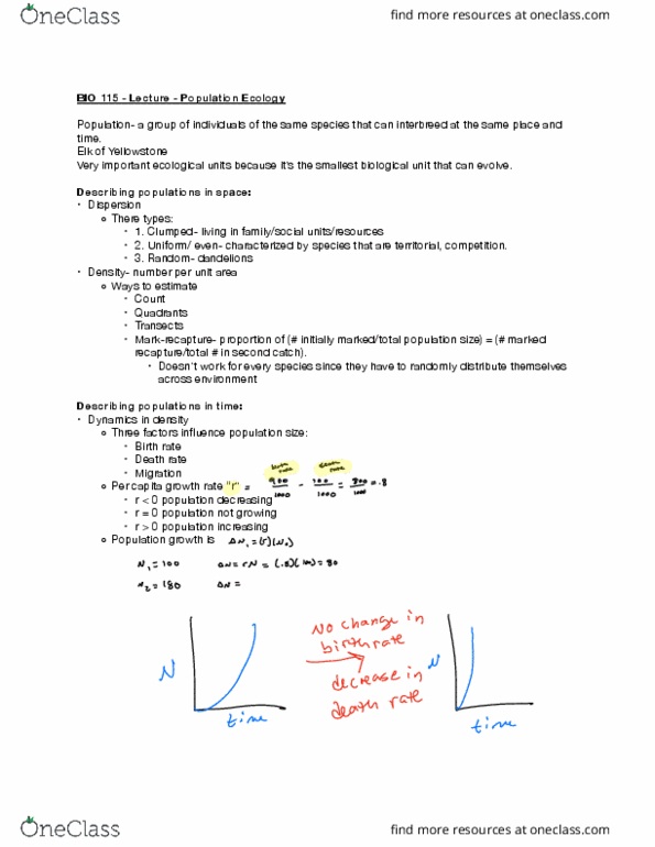 BIO 115 Lecture Notes - Lecture 13: Logistic Function, Generation Time, Semelparity And Iteroparity thumbnail