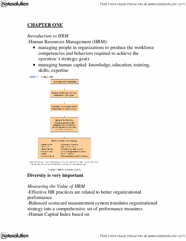 HRM200 Chapter Notes - Chapter 1: Balanced Scorecard, Secondary Sector Of The Economy, Organizational Communication thumbnail