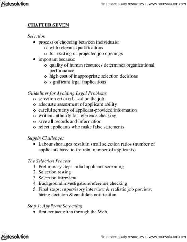 HRM200 Lecture Notes - Work Sampling, Job Satisfaction thumbnail