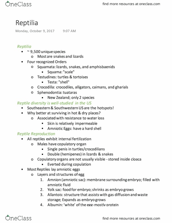 W F B 3000 Lecture Notes - Lecture 6: Amniotic Sac, Amniote, Yolk Sac thumbnail